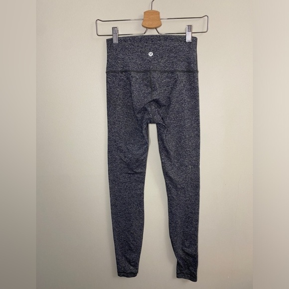Lululemon Wunder Under High Rise Heathered Gray/Black Leggings - Picture 8 of 10